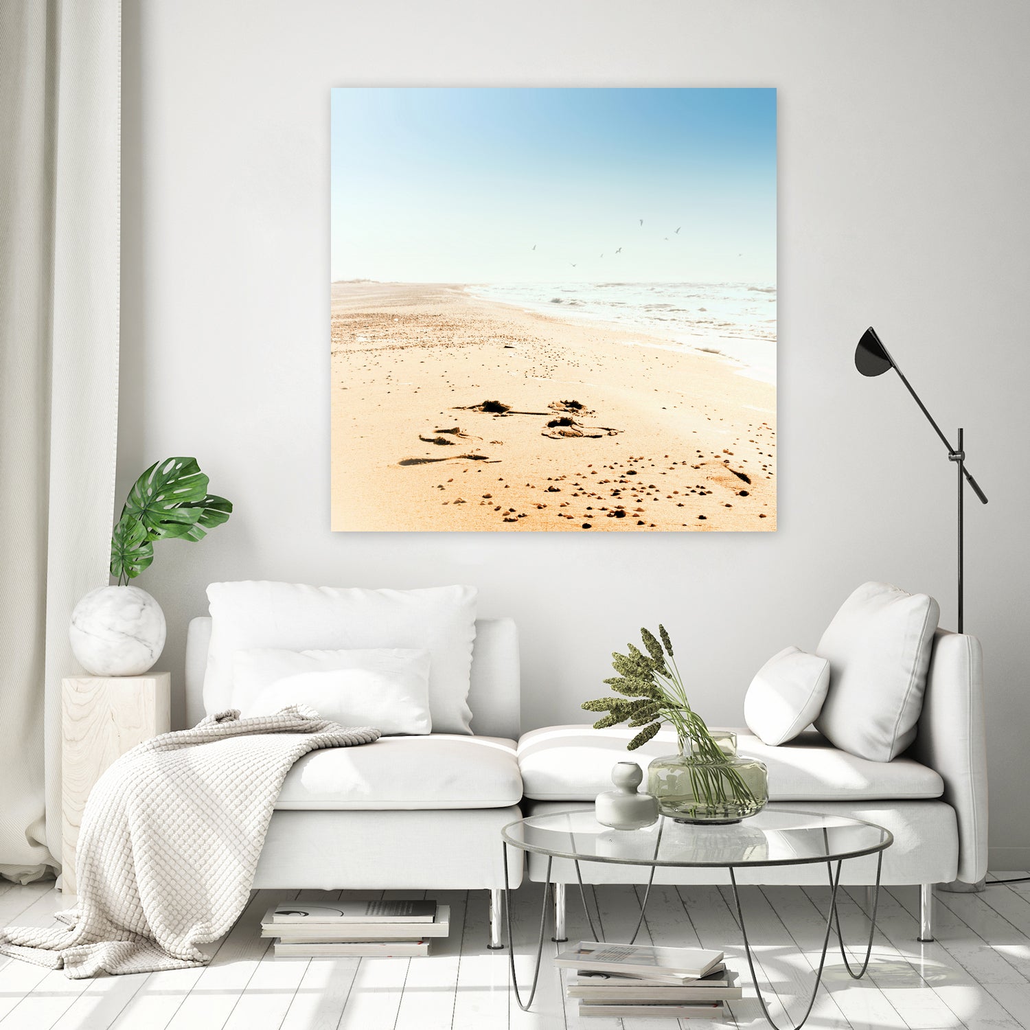 Empty Beach by Dmitry Belousov on GIANT ART - yellow photo illustration