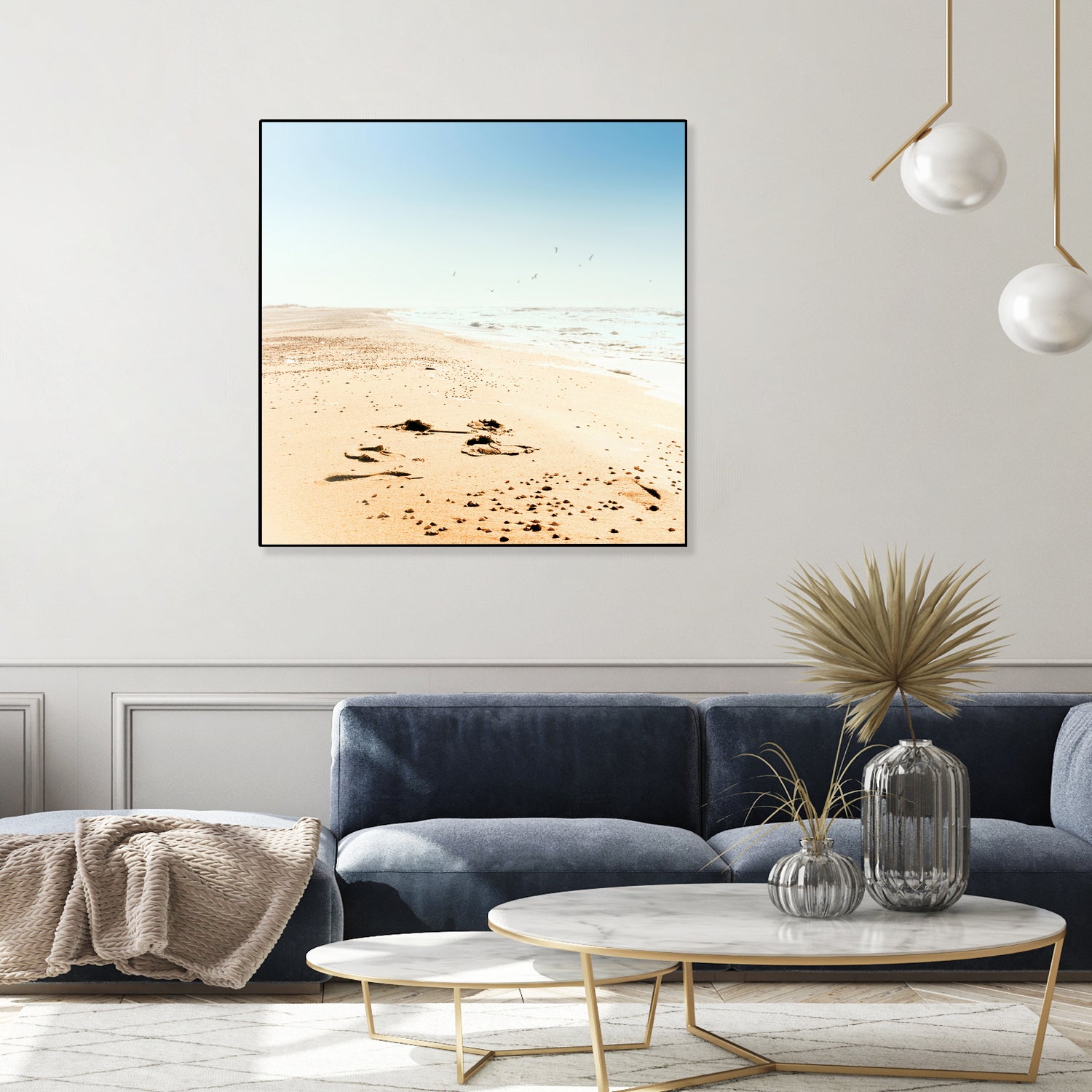 Empty Beach by Dmitry Belousov on GIANT ART - yellow photo illustration