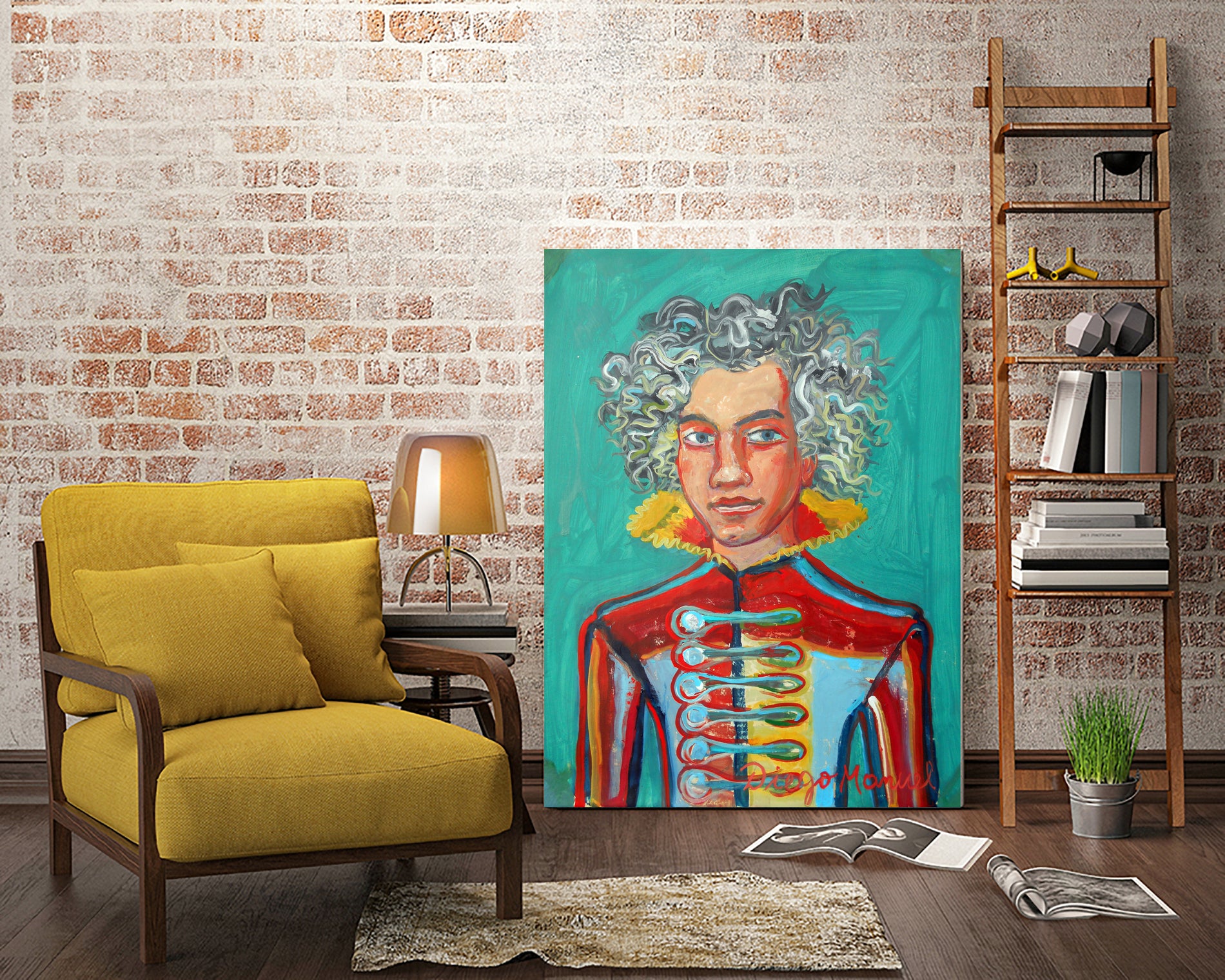 Beethoven by Diego Manuel Rodriguez on GIANT ART - green mixed media