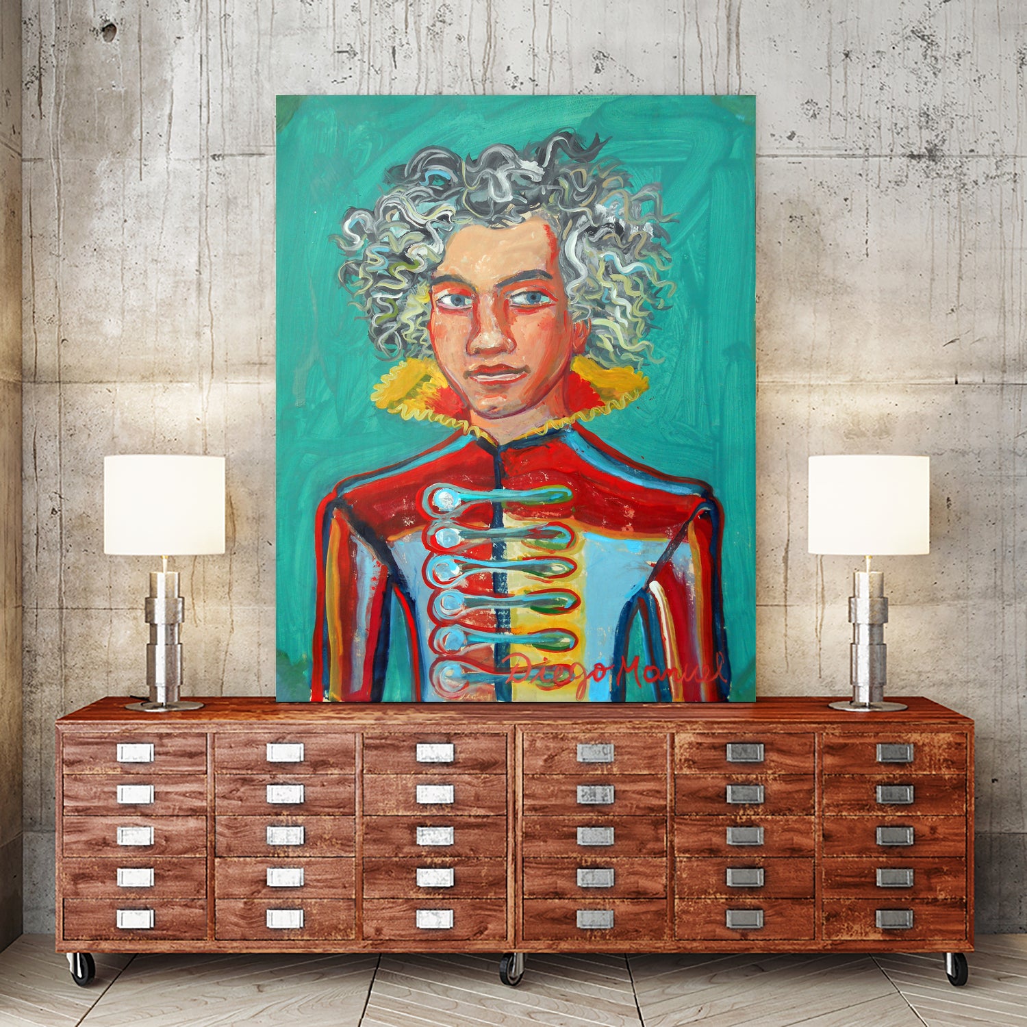 Beethoven by Diego Manuel Rodriguez on GIANT ART - green mixed media