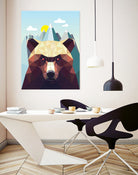 Bear Mountain by David Iwane on GIANT ART - blue vector illustration