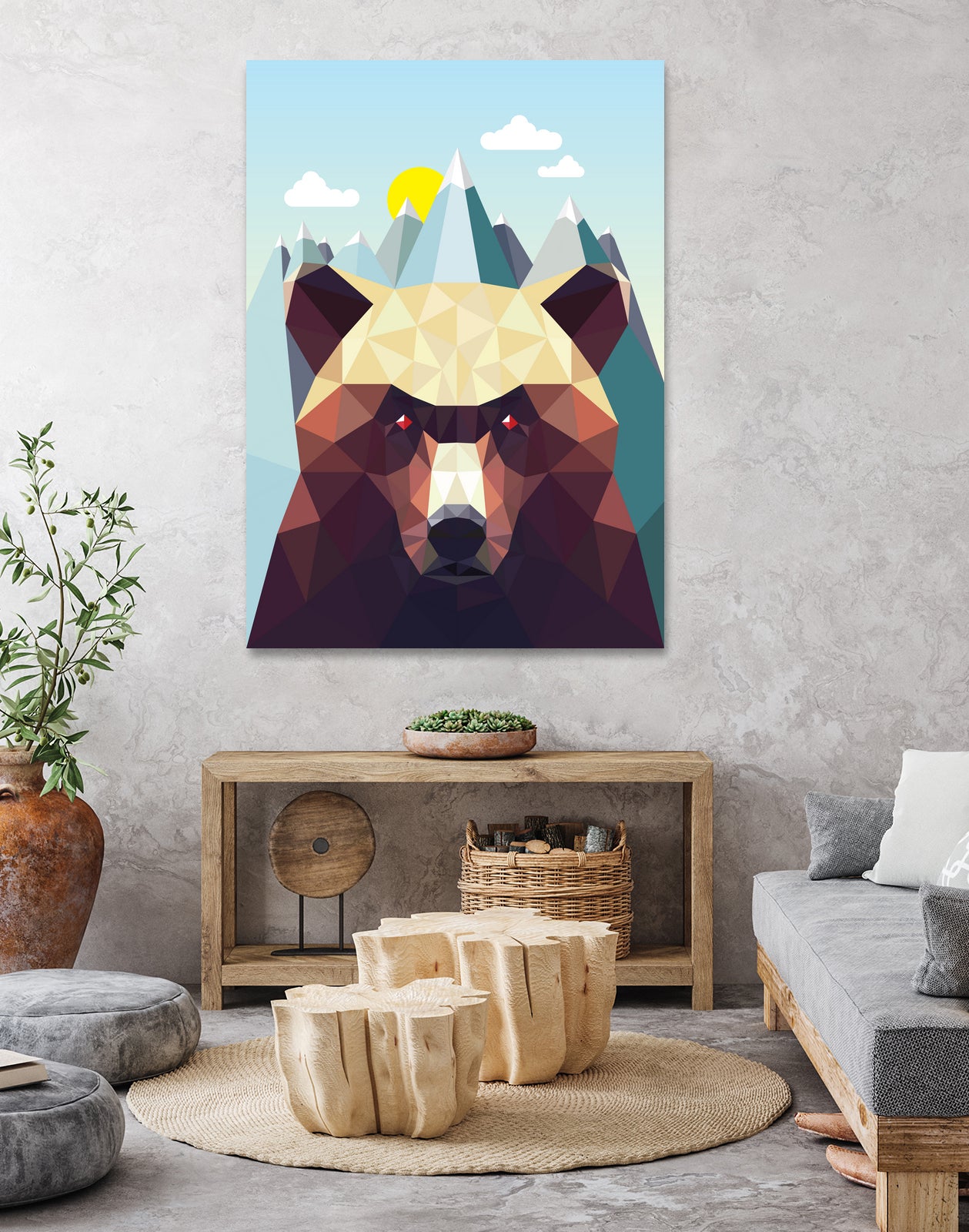 Bear Mountain by David Iwane on GIANT ART - blue vector illustration
