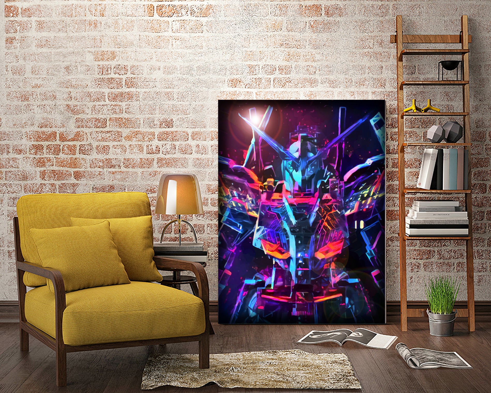 Gun Printcolor Wing by Christian Velazquez on GIANT ART - orange game design