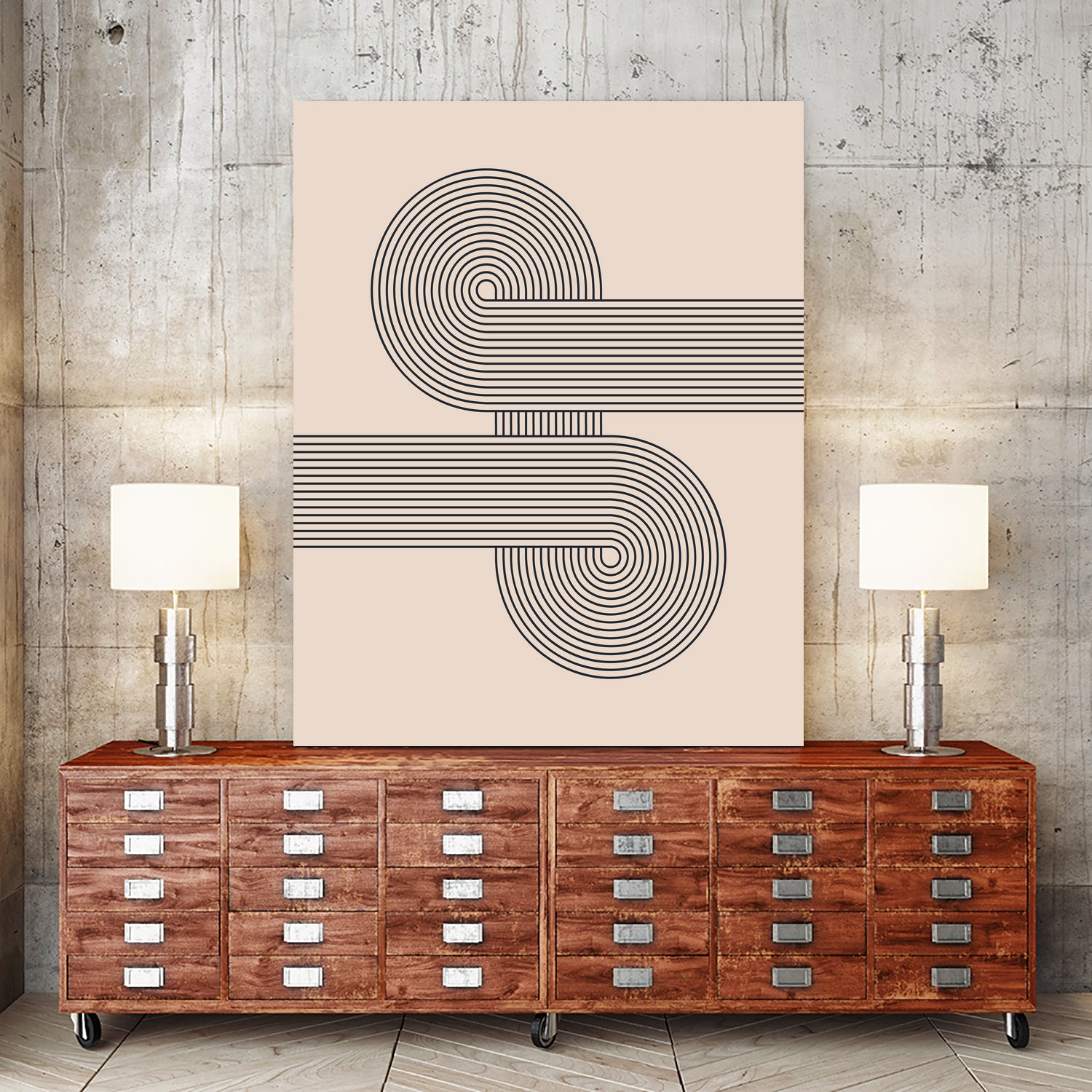 Mid century Modern Geometric by Akshay Mahatme on GIANT ART - black digital drawing