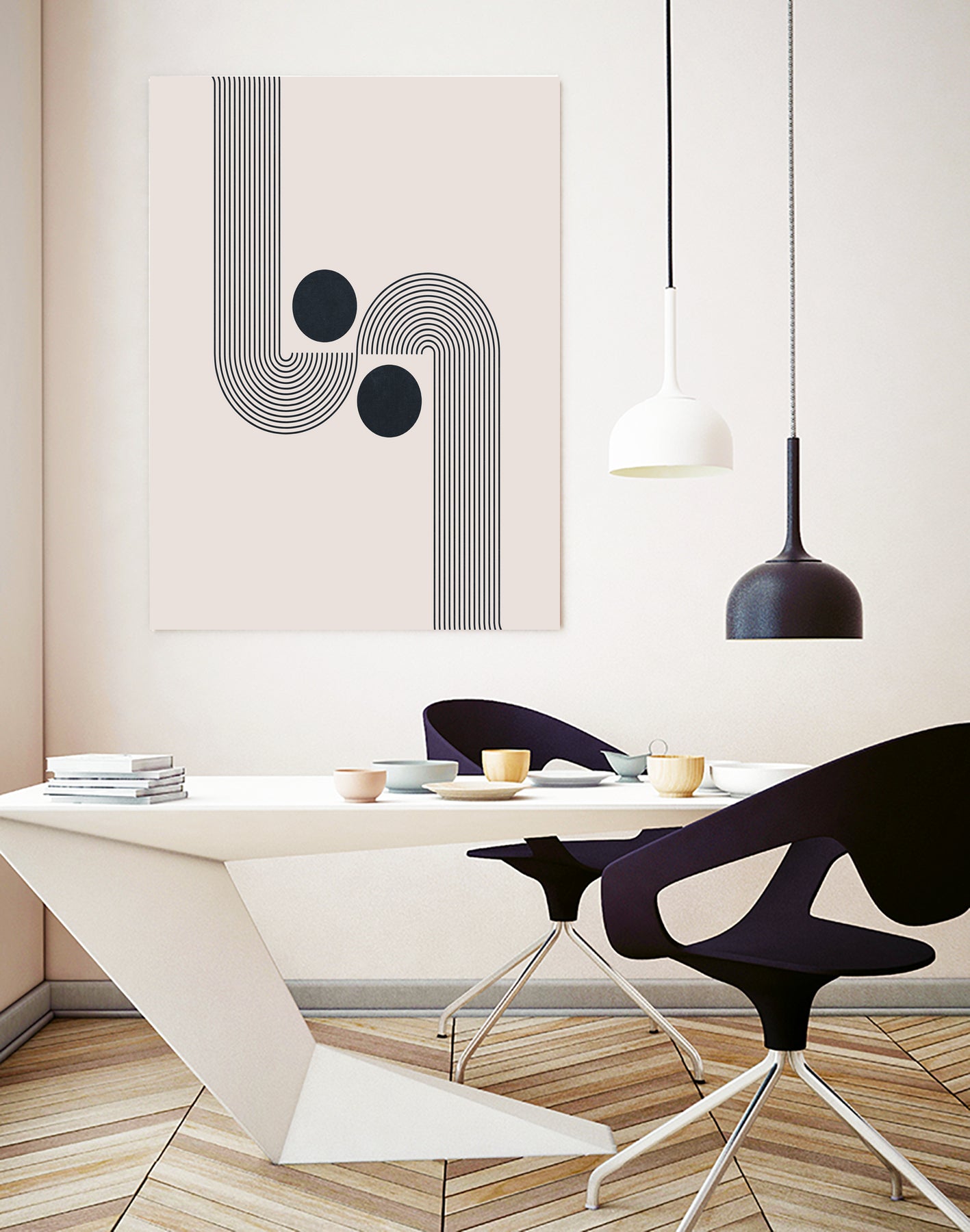 Mid century Modern Rainbow by Akshay Mahatme on GIANT ART - black digital drawing