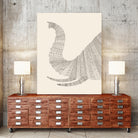 Elephant (On Beige) by Florent Bodart on GIANT ART - white digital drawing