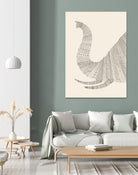 Elephant (On Beige) by Florent Bodart on GIANT ART - white digital drawing