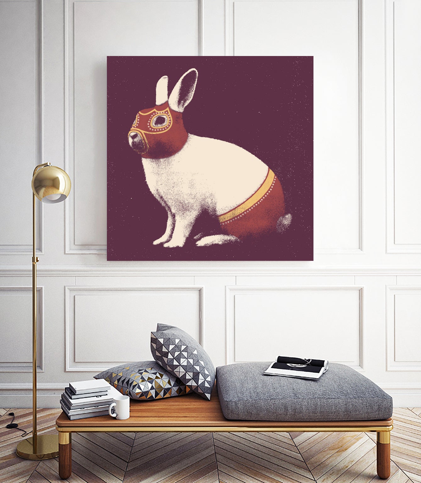 Lapin Catcheur (Rabbit Wrestler) by Florent Bodart on GIANT ART - digital drawing