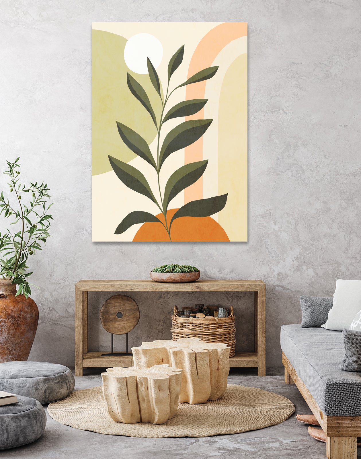 Earthy Tropical Foliage nº1 by Dominique Van Roey on GIANT ART - brown digital drawing