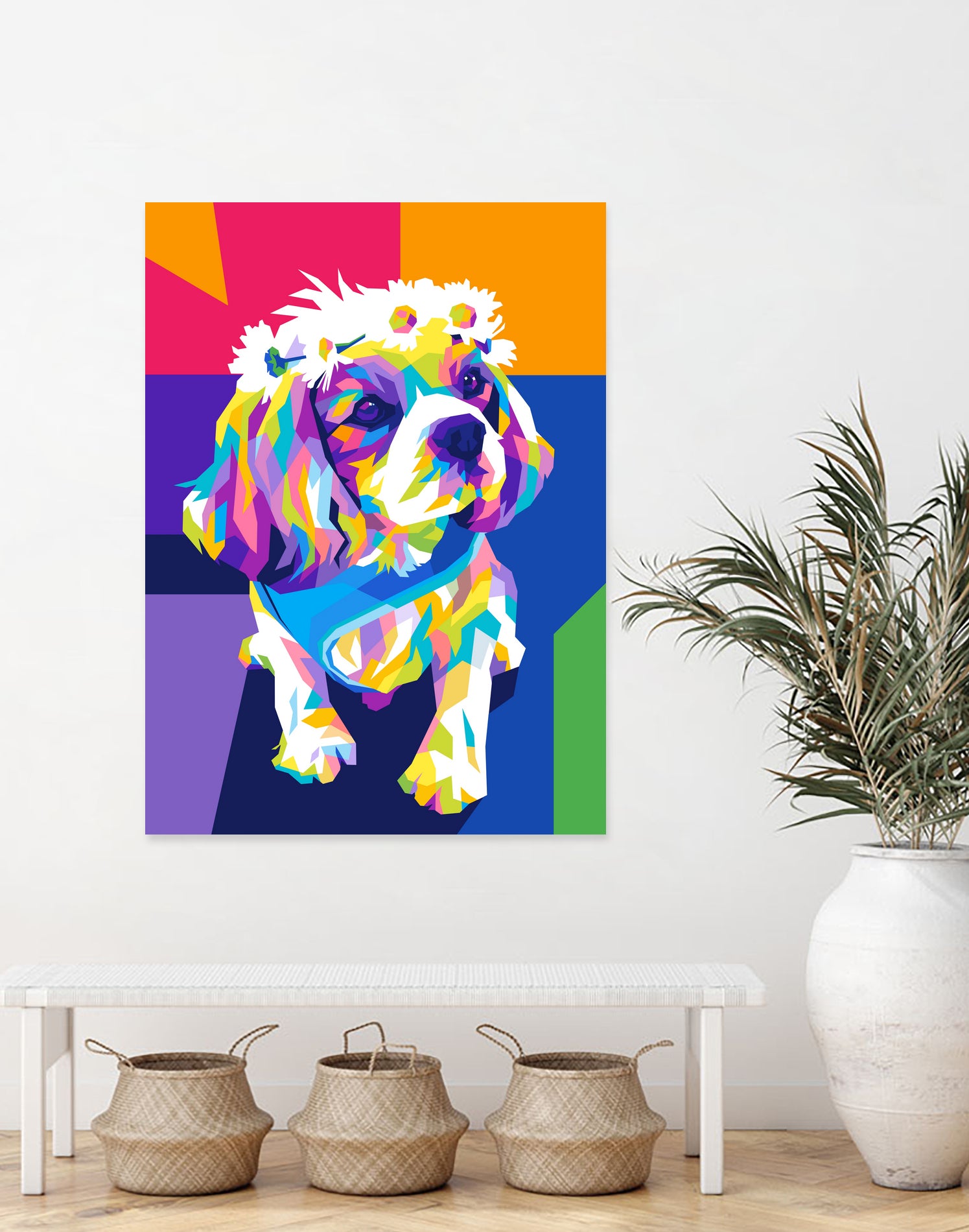 Dog by Art Style on GIANT ART - pink vector illustration