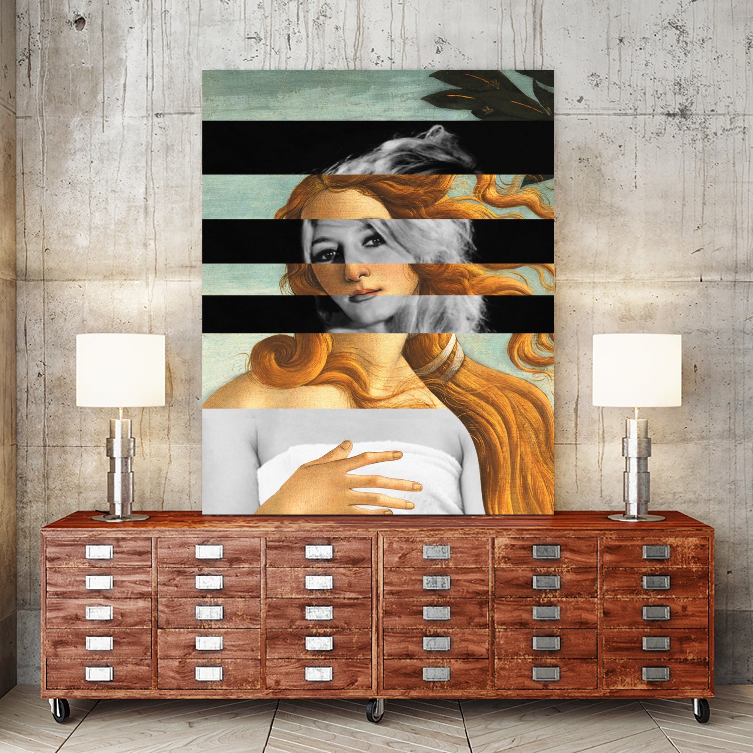 LA VENUS BLONDE - Pop Retro Collage, Mashup, Pop Art by Luigi Tarini on GIANT ART - gray photo manipulation