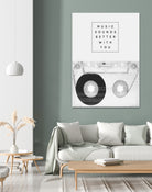 Music Sounds Better With You by Anna Farath on GIANT ART - gray typography