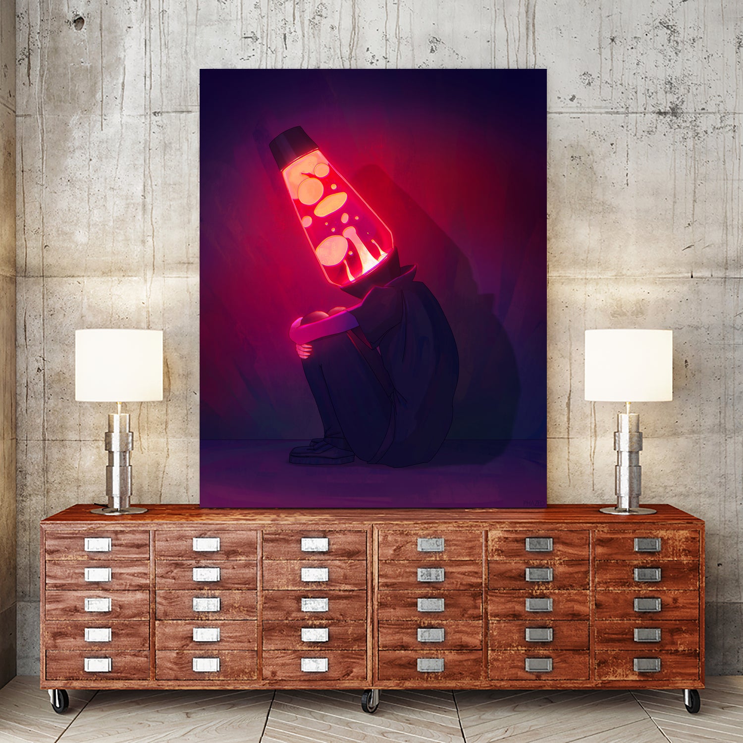 Lava Lamp Head by Francois Martin Painchaud on GIANT ART - red character design