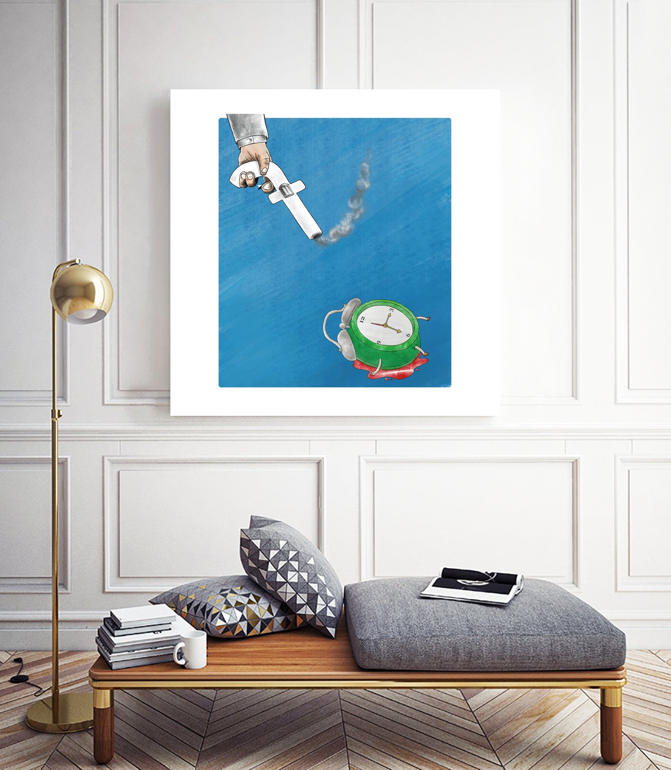 Killing time on facebook by gunberk gulderen on GIANT ART - blue digital painting