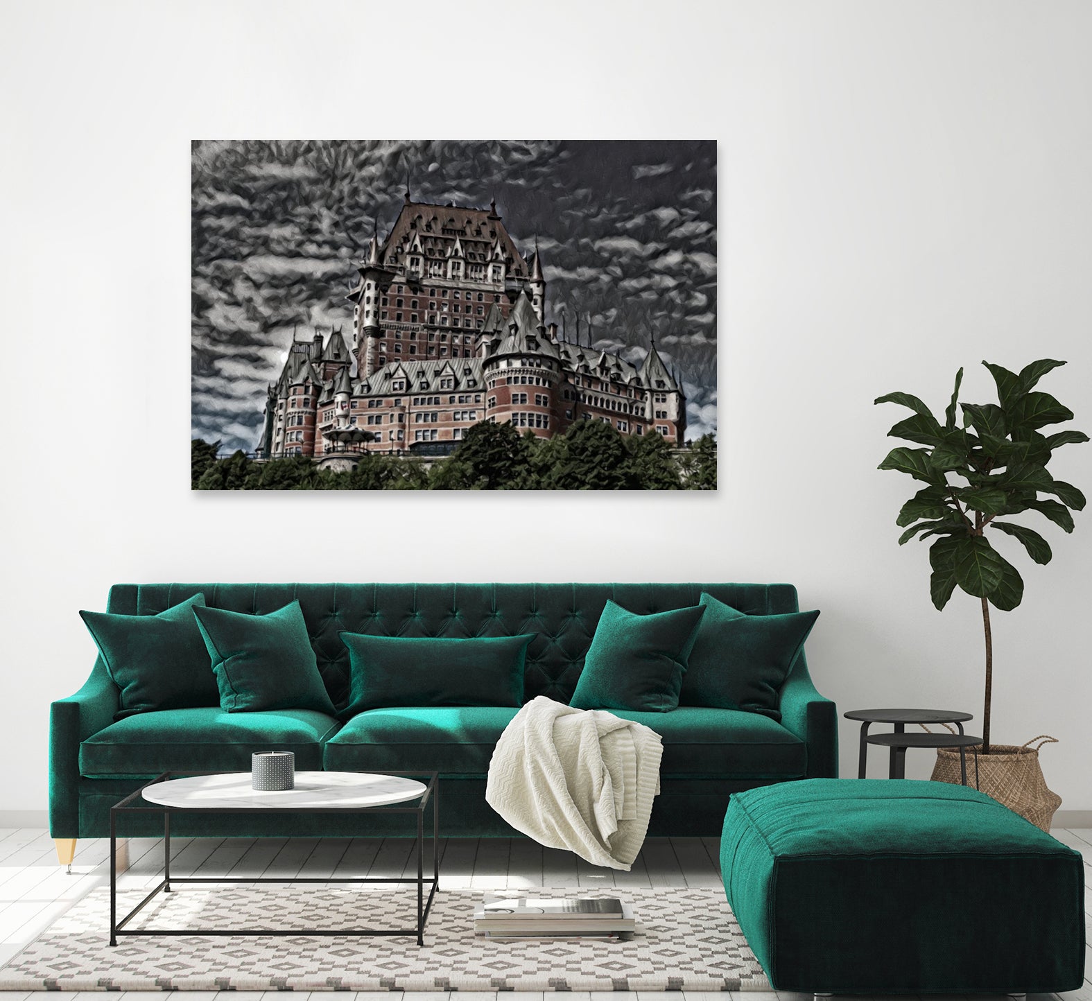 Canada Château Frontenac Artistic Illustration Rough by Renna Jason on GIANT ART - white cartooning