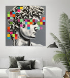 Pixel david by eugenia retana on GIANT ART - gray mixed media