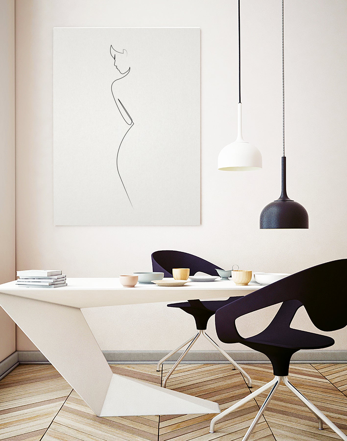 One Line nude by Christophe Louis on GIANT ART - brown digital drawing