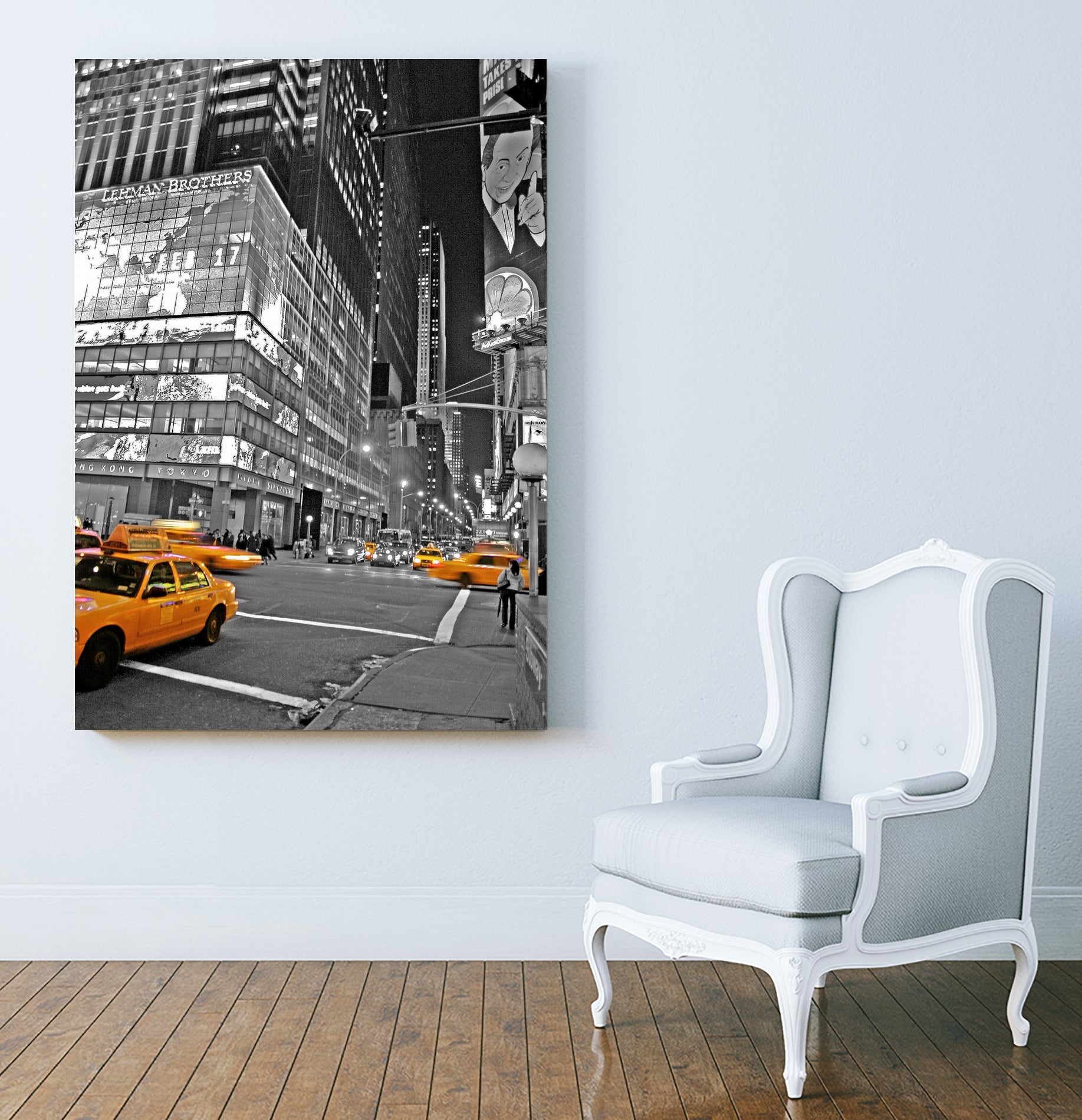 NYC - Yellow Cabs - Lehman Brothers by Ralph Frankenberg on GIANT ART - black photo illustration