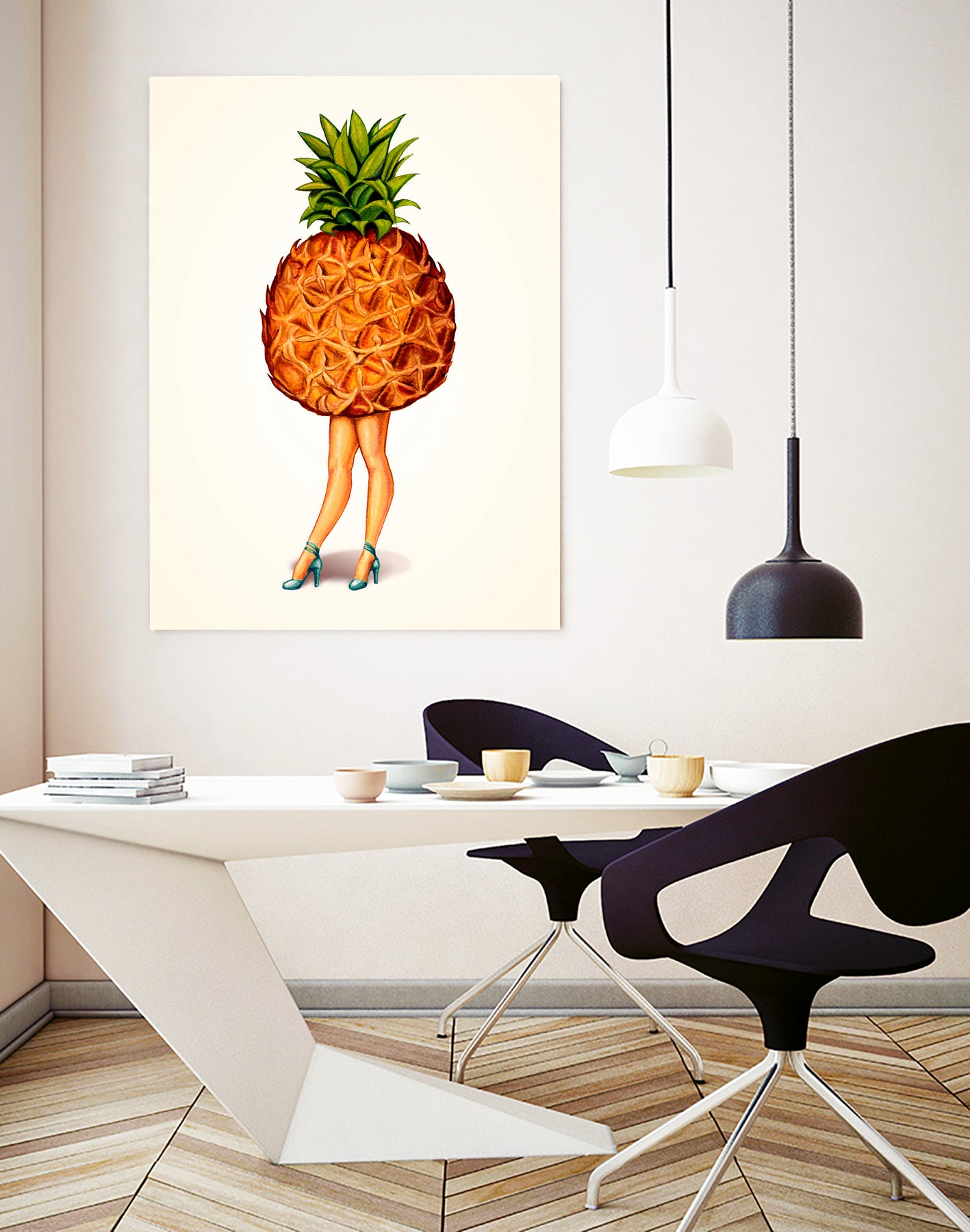 Pineapple Girl by Kelly Gilleran on GIANT ART - yellow mixed media