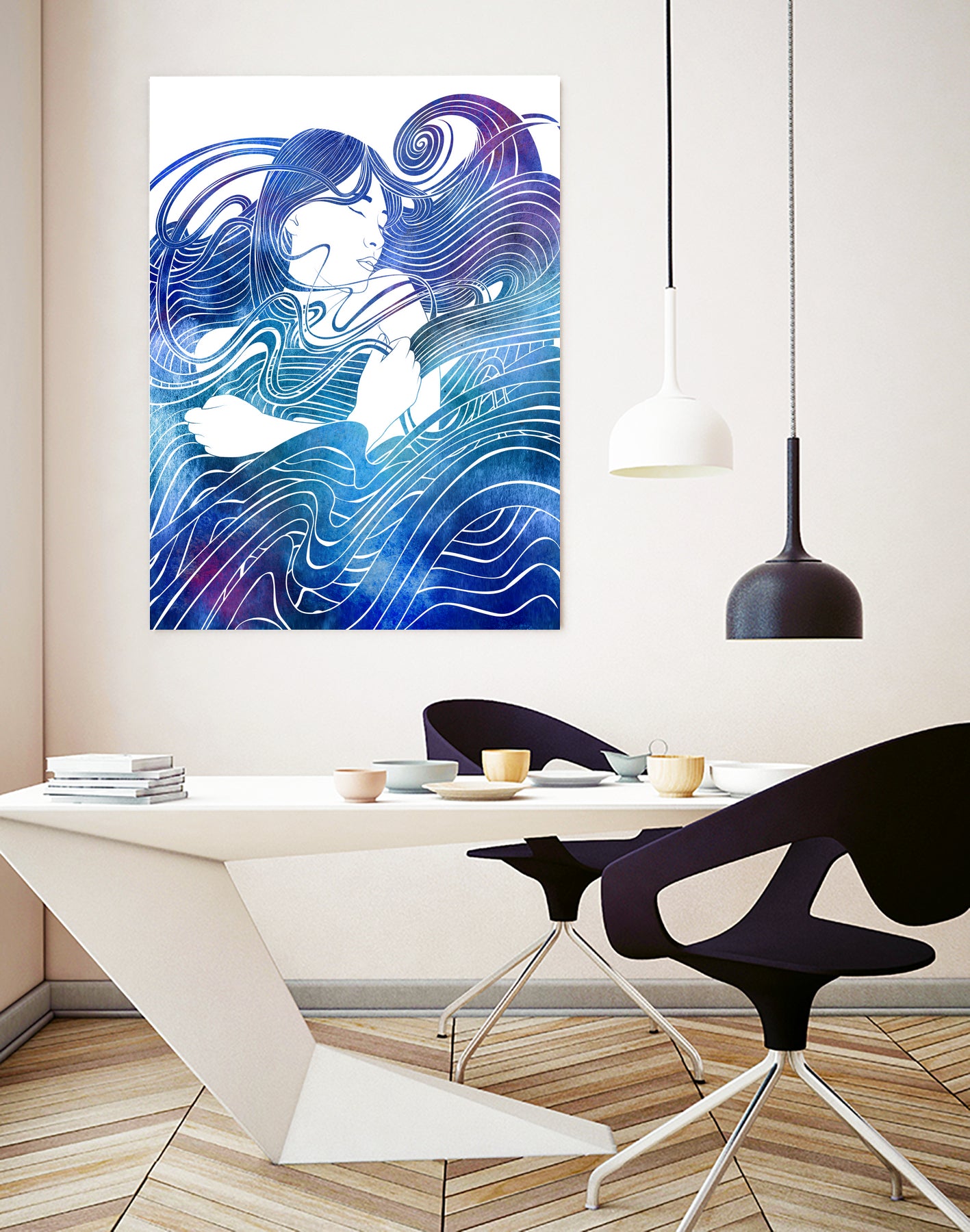 Nereid CXXXVI by Stevyn Llewellyn on GIANT ART - blue digital painting