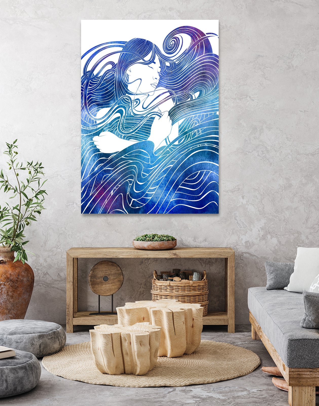 Nereid CXXXVI by Stevyn Llewellyn on GIANT ART - blue digital painting