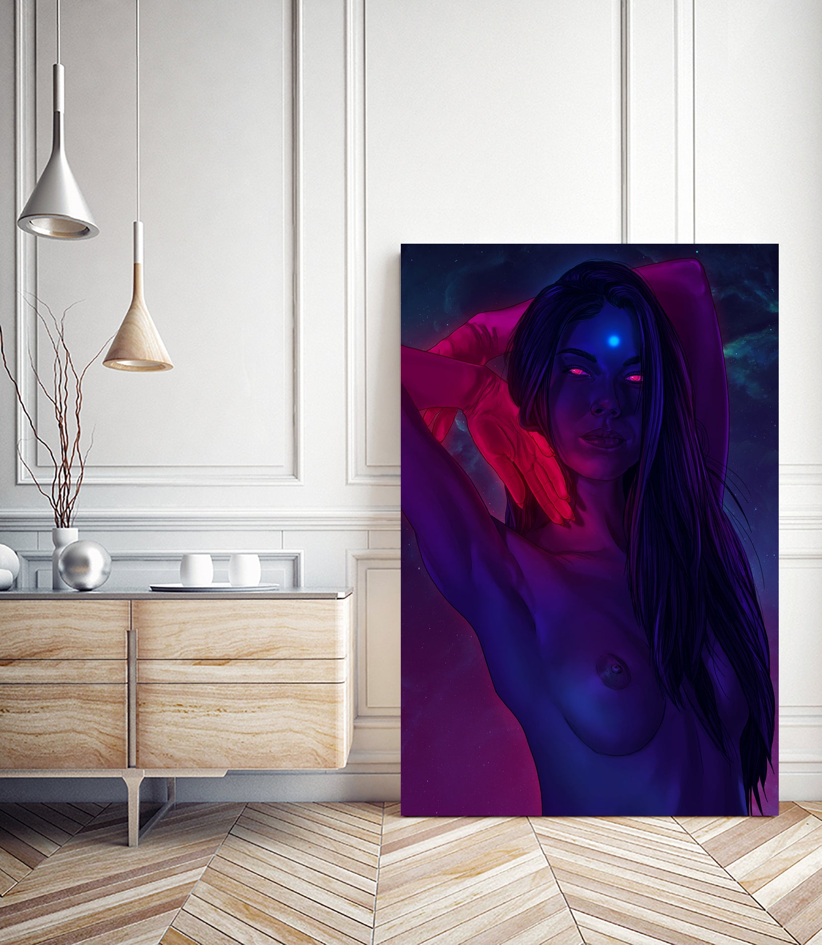 Indigo Beauty by Francois Martin Painchaud on GIANT ART - blue character design