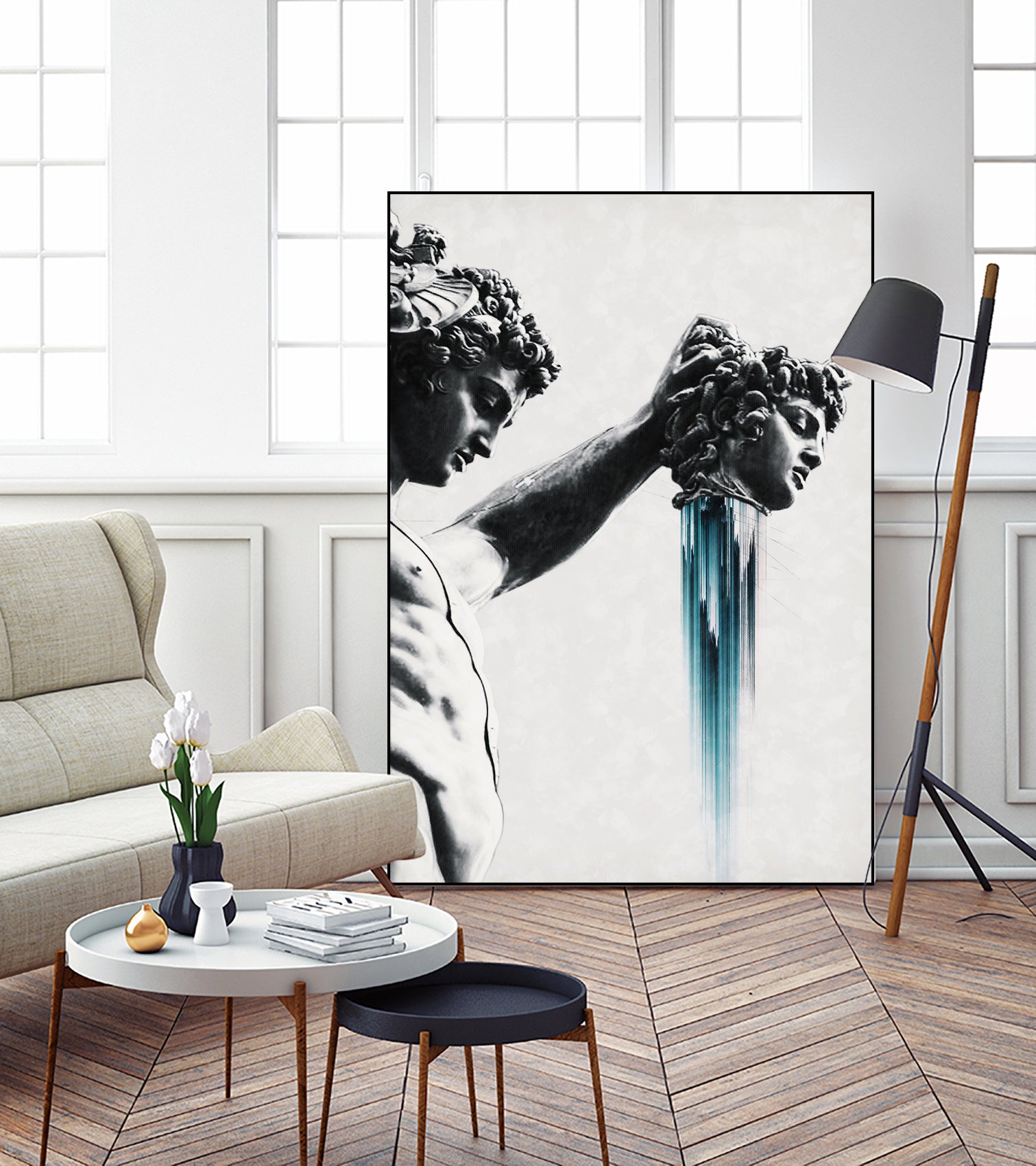 Perseus and Medusa by Menelaos Trompoukis on GIANT ART - gray digital painting