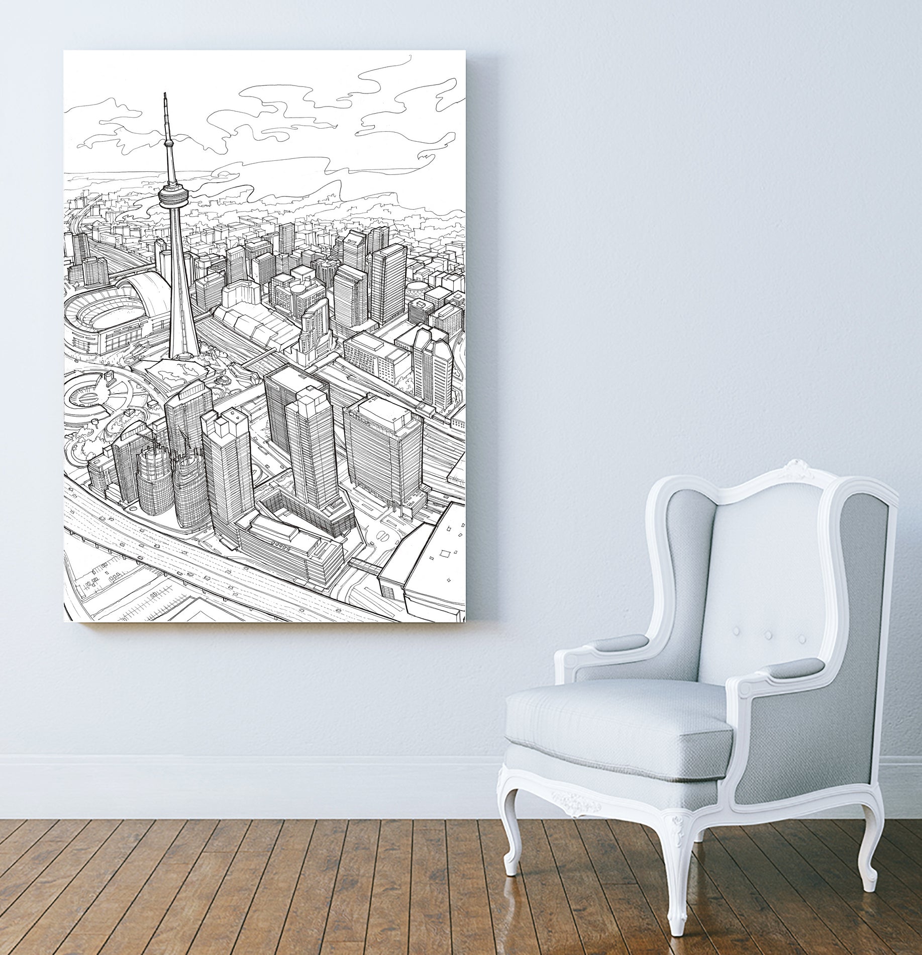 Toronto 2/3 by Anne Ma on GIANT ART - black mixed media