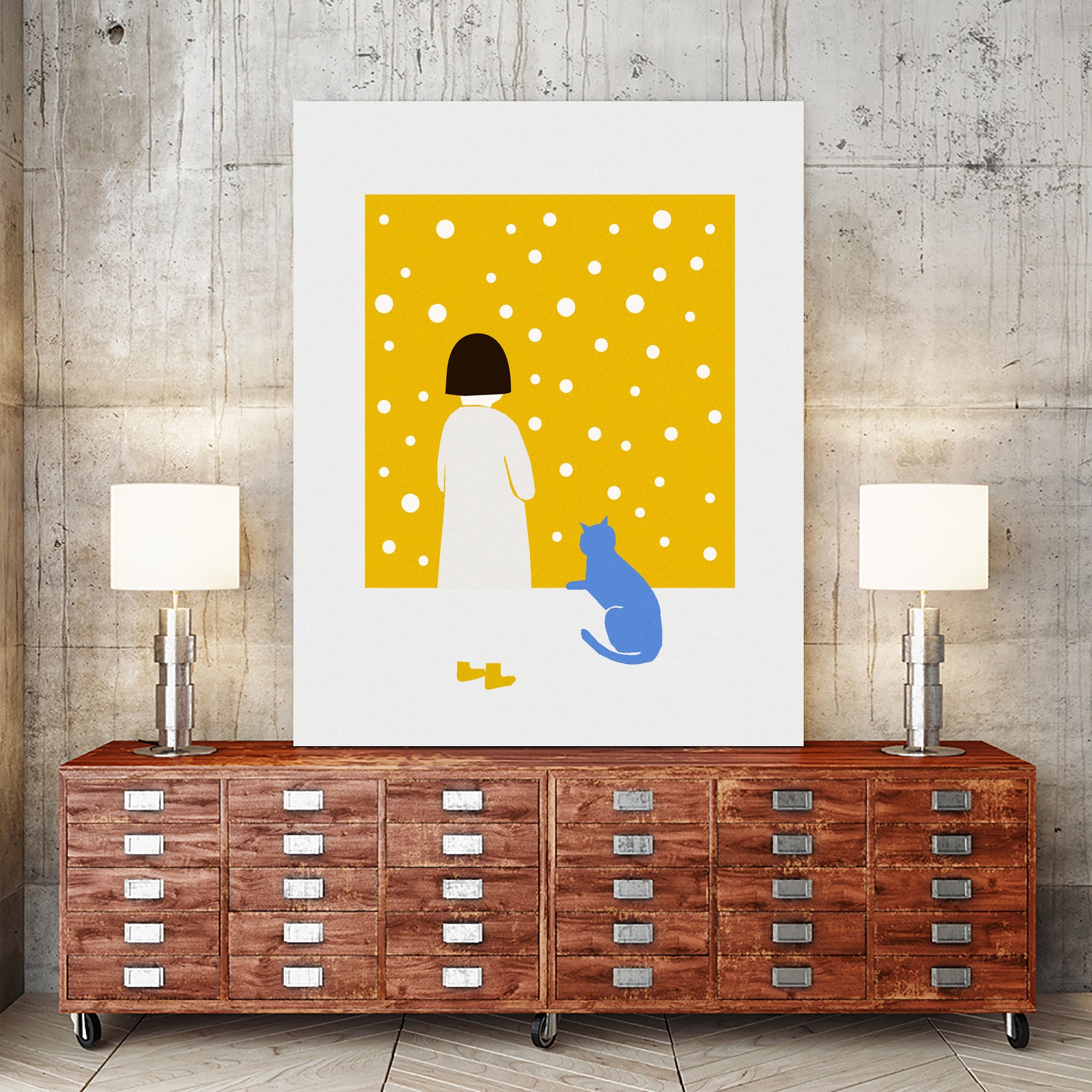 YELLOW WALL by MUHAMMED ENES YILMAZ on GIANT ART - yellow digital painting