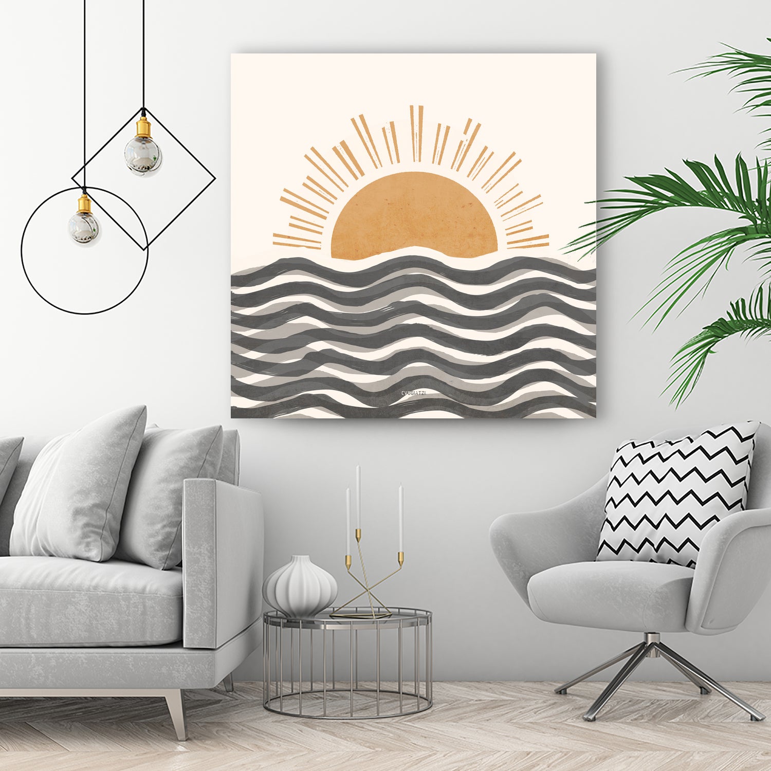 Waft Sun-Grey by Chrysafia Vogiatzi on GIANT ART - gray digital painting