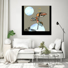 Nature landscape with golden moon by Lior Elkabas on GIANT ART - red digital painting