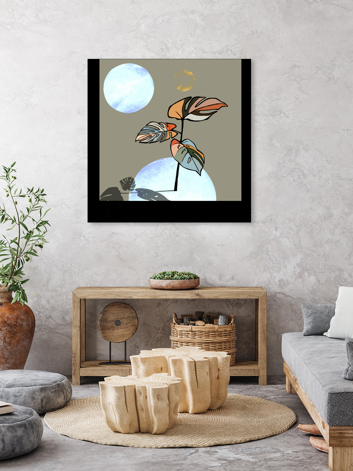 Nature landscape with golden moon by Lior Elkabas on GIANT ART - red digital painting