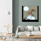 Nature landscape with golden moon by Lior Elkabas on GIANT ART - red digital painting