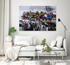 Marvel DC Superheroes Lunch Rendezvous by Dan Avenell on GIANT ART - blue digital painting