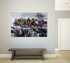 Marvel DC Superheroes Lunch Rendezvous by Dan Avenell on GIANT ART - blue digital painting