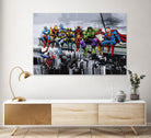 Marvel DC Superheroes Lunch Rendezvous by Dan Avenell on GIANT ART - blue digital painting
