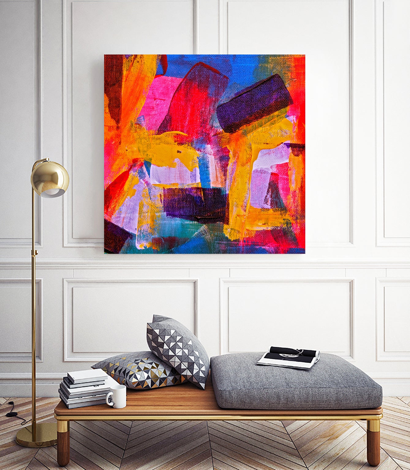 oil_m by ROMA TIMBREZA on GIANT ART - yellow mixed media