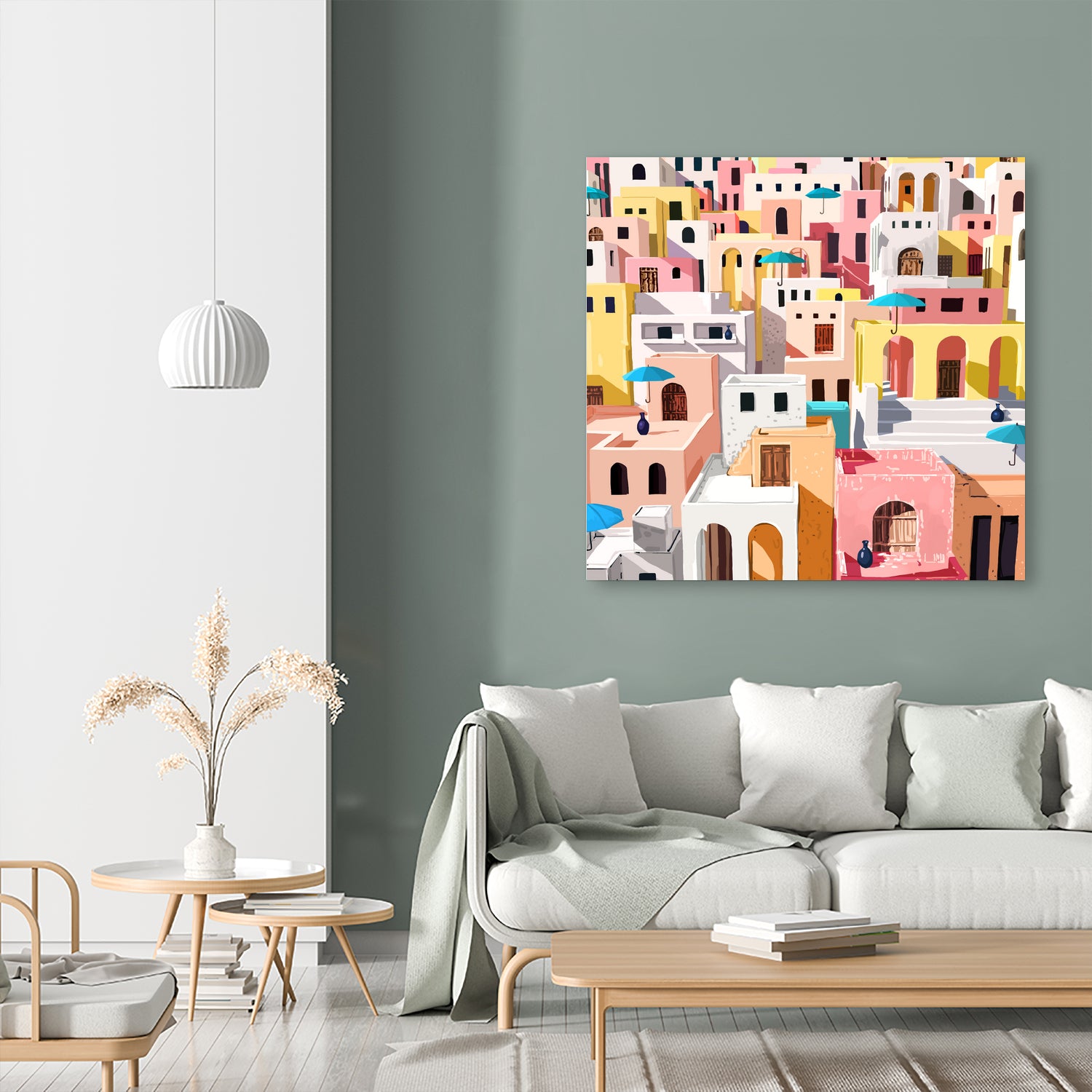 Pastel Cityscape by Uma Gokhale on GIANT ART - pink digital painting