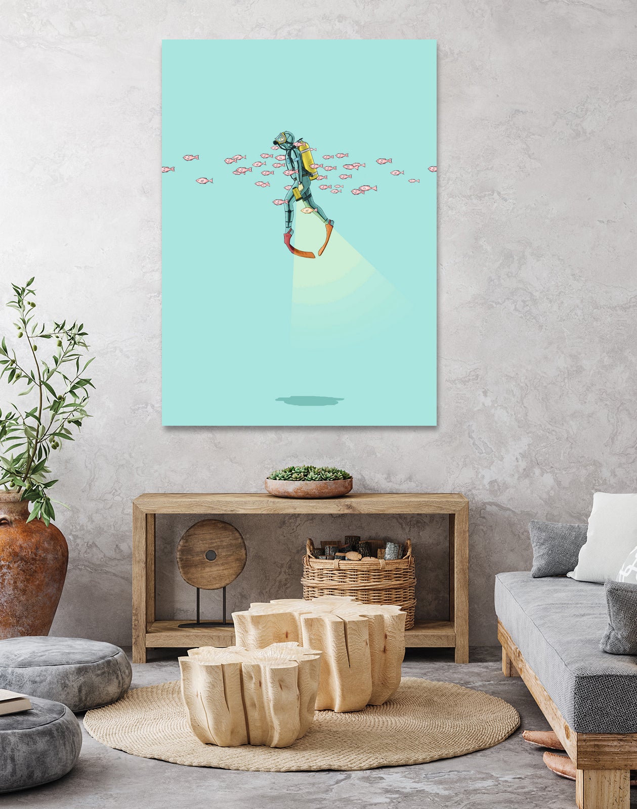 Float - Under the sea by Jason Ratliff on GIANT ART - blue digital painting