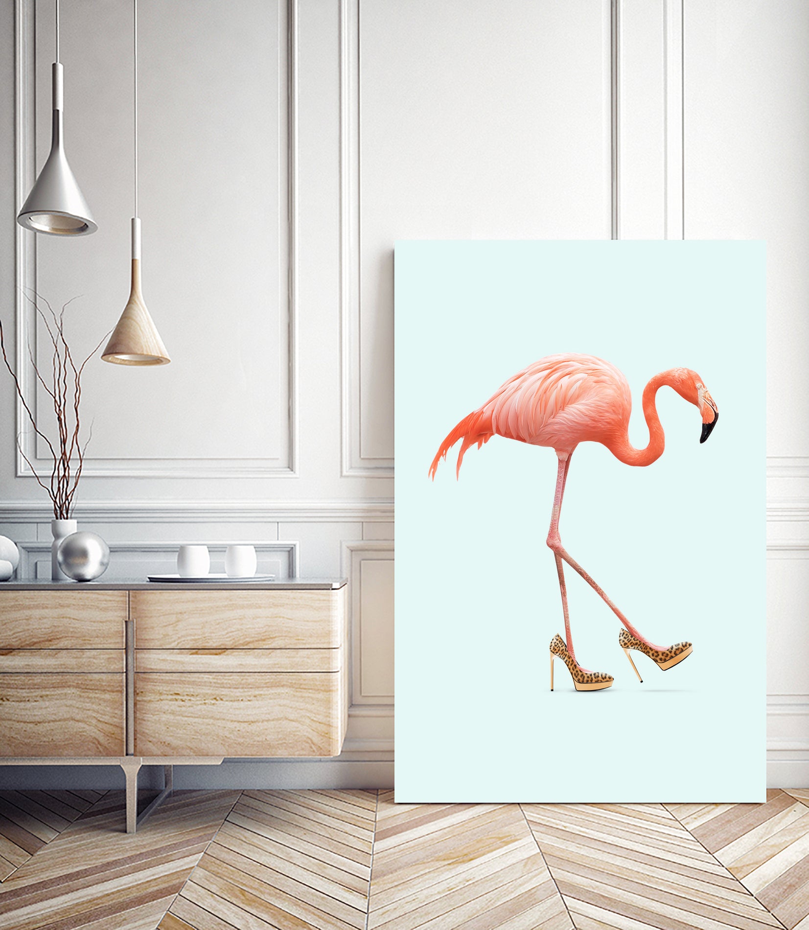 Fancy Flamingo by Jonas Loose on GIANT ART - blue photo manipulation