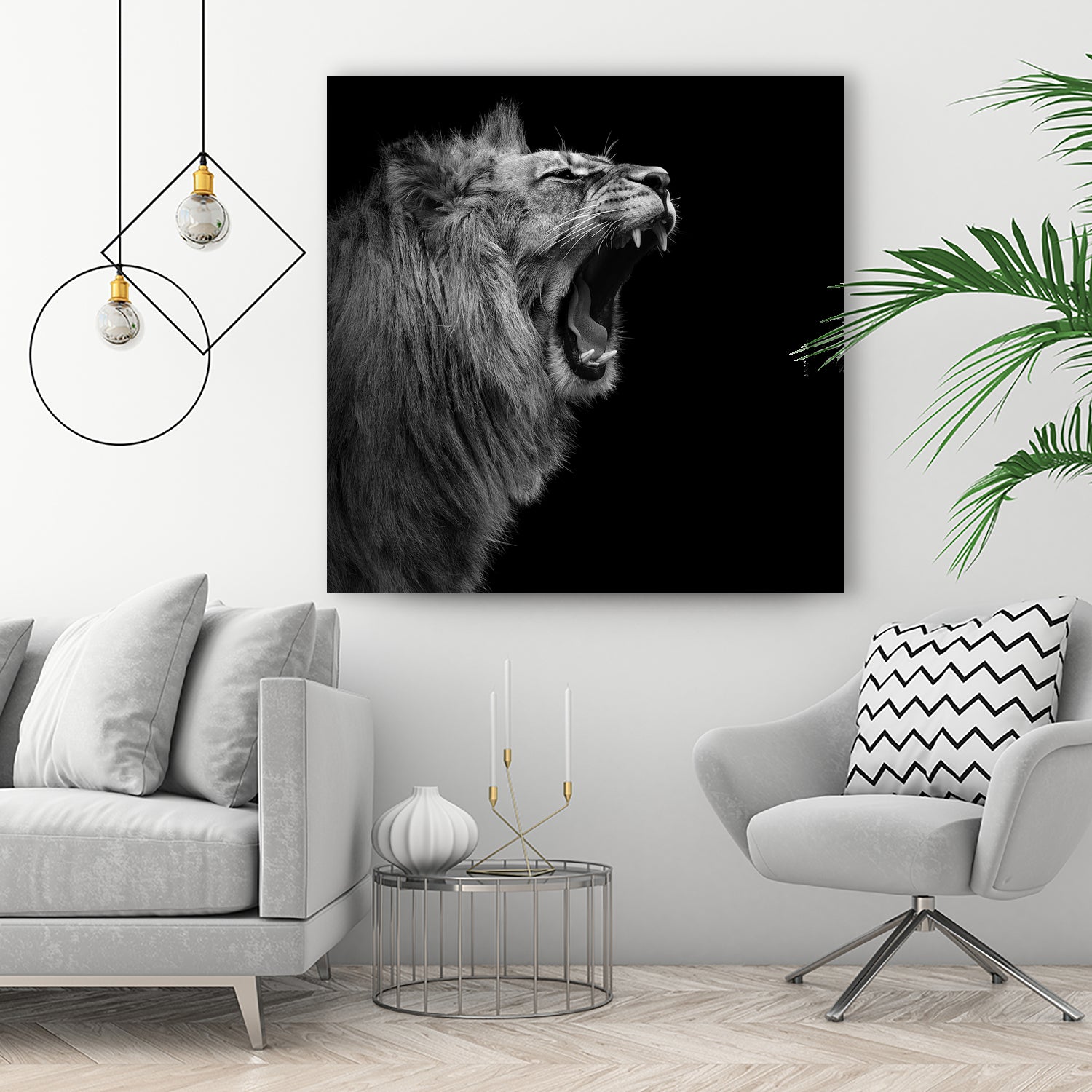 Lion in black and white by Lukas Holas on GIANT ART - black photo manipulation