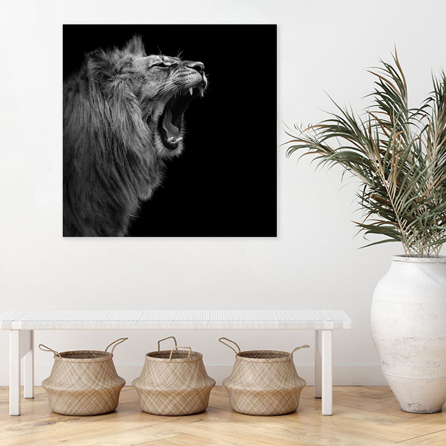 Lion in black and white by Lukas Holas on GIANT ART - black photo manipulation