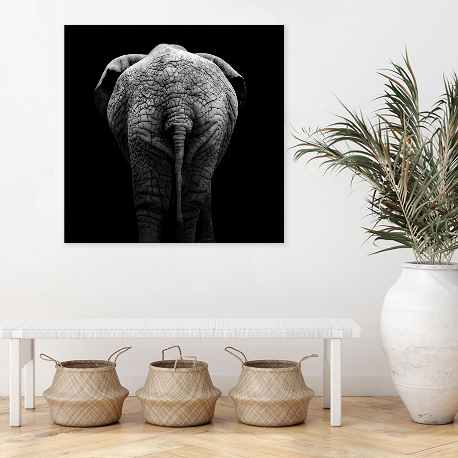 Elephant In Black And White by Lukas Holas on GIANT ART - black photo manipulation