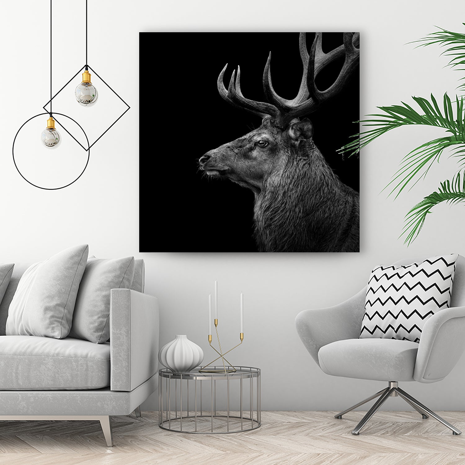 Deer In Black And White by Lukas Holas on GIANT ART - black photo manipulation