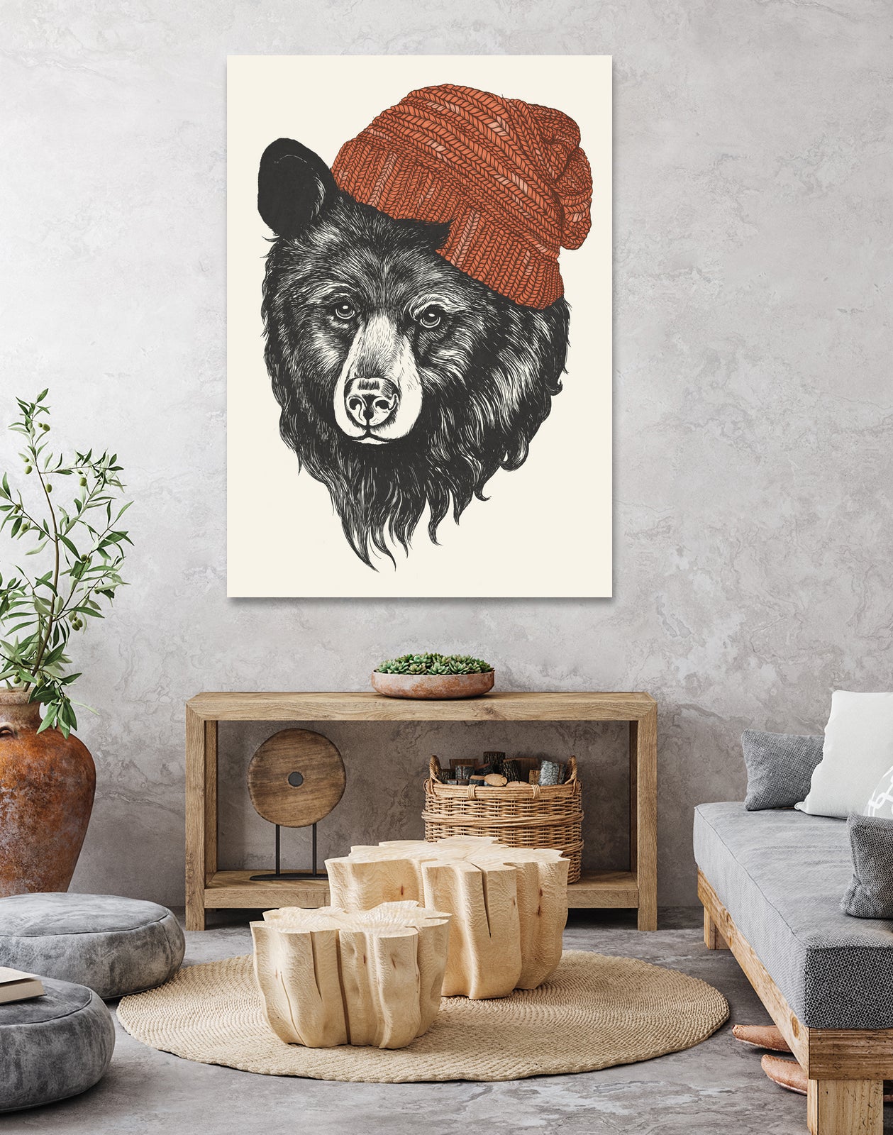 Zissou the Bear by Laura Graves on GIANT ART - red digital drawing