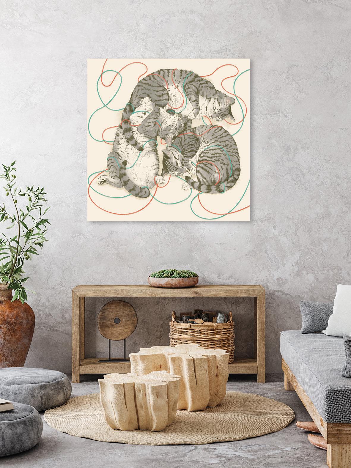 cats by Laura Graves on GIANT ART - gray digital drawing