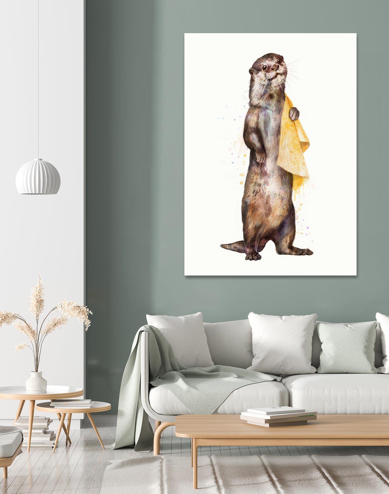Otter by Laura Graves on GIANT ART - yellow digital painting