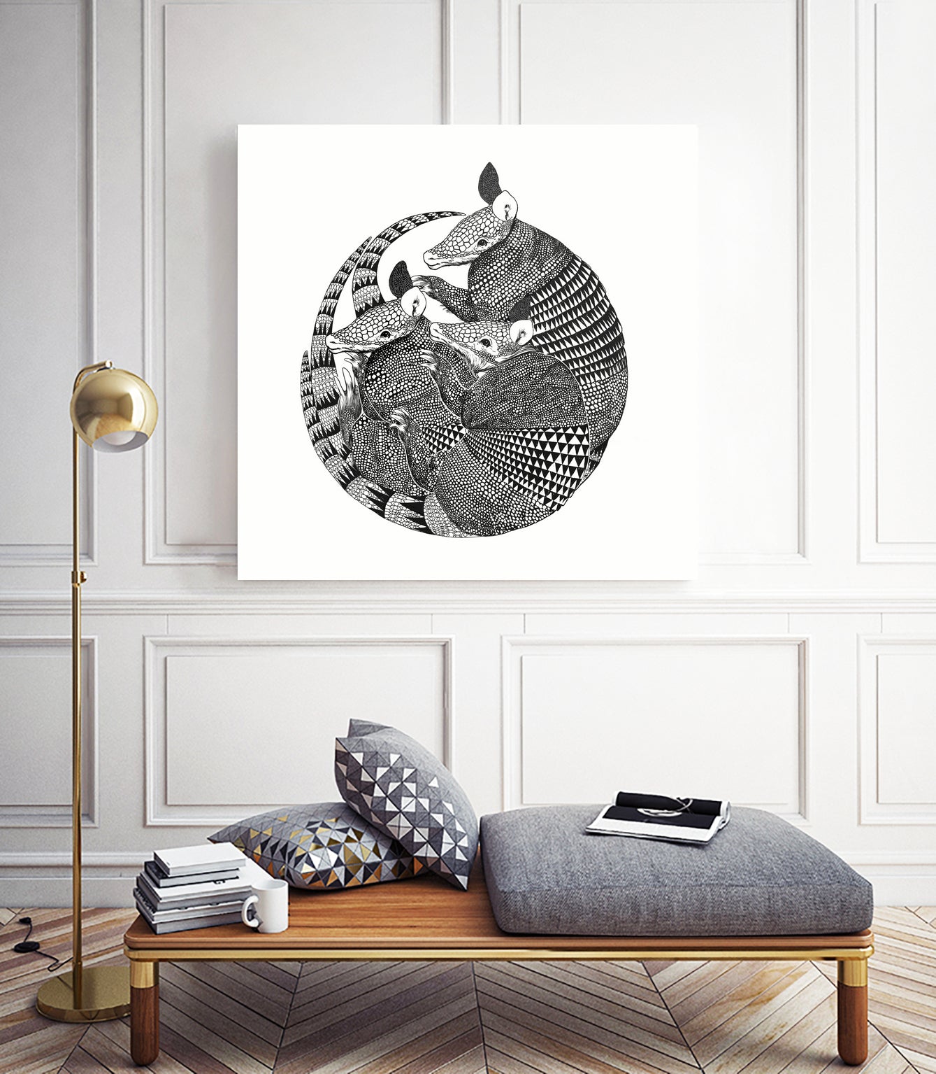 Armadillos by Laura Graves on GIANT ART - black digital painting