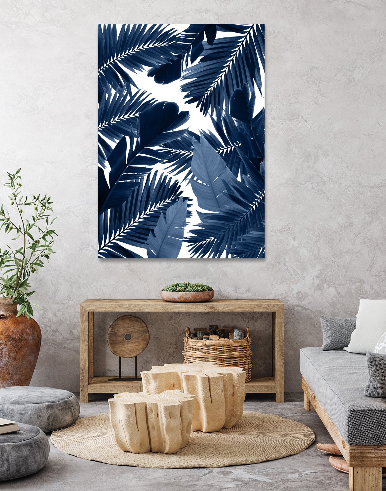 Jungle Leaves Finesse #3 #tropical #decor #art by Anita & Bella Jantz on GIANT ART - blue photo illustration