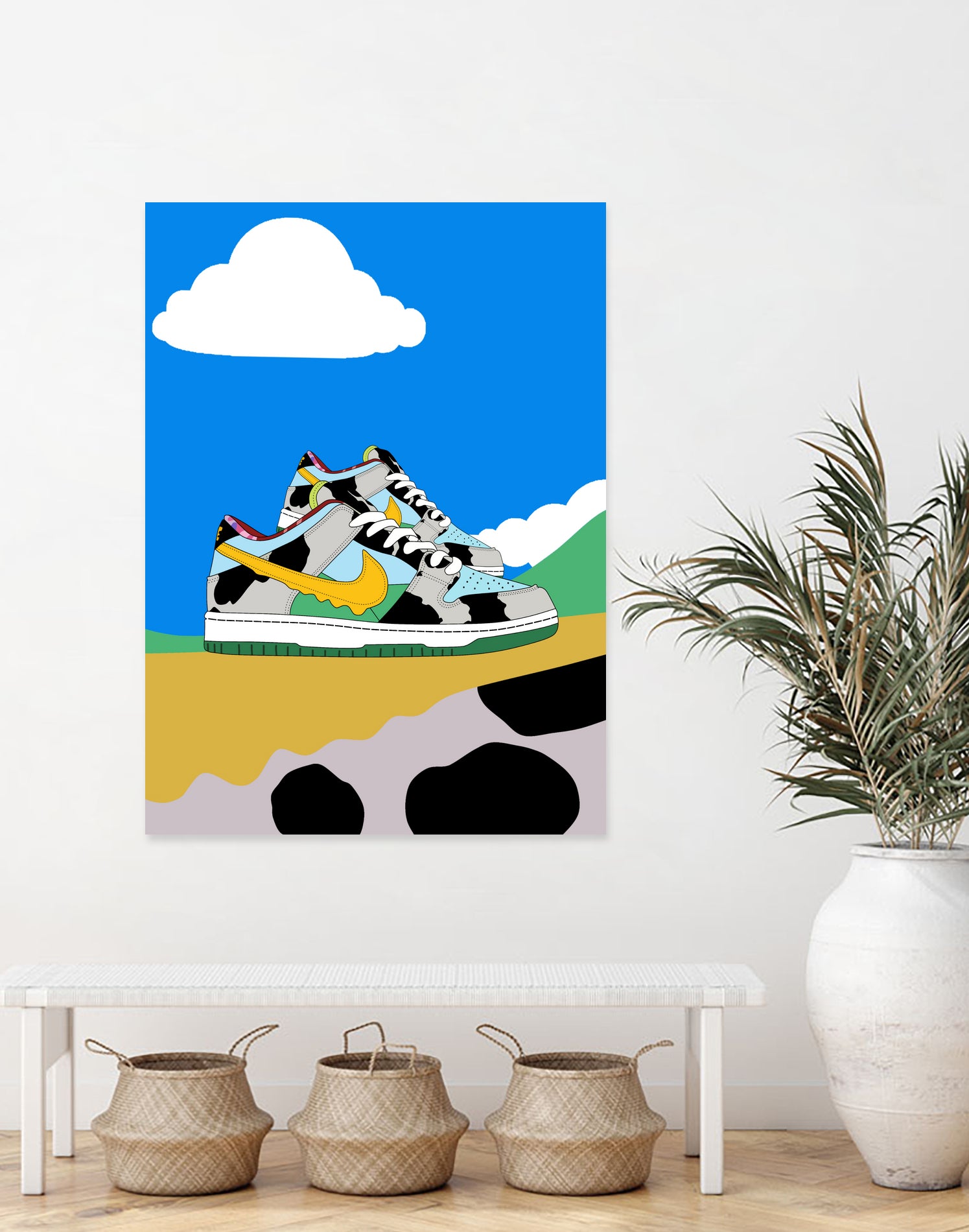 Cow sneakers by Yanuar Ahmat on GIANT ART - white digital drawing